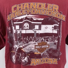 Vintage Harley Davidson Chandler Arizona Graphic Print Red TShirt XL Made In USA