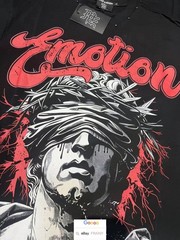 MEN WOMEN BEIGE EMOTION HIP HOP T SHIRT HIGH STREET HERO GRAPHIC PRINT TOPS TEE