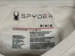 Spyder T Shirt Men Medium Tan Graphic Logo Cotton Athletic Casual Wear