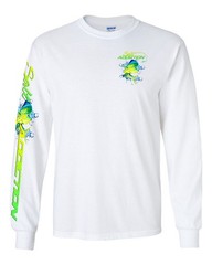 Salt Addiction Saltwater Dolphin Fishing Long Sleeve T Shirt Mahi Mahi Cotton