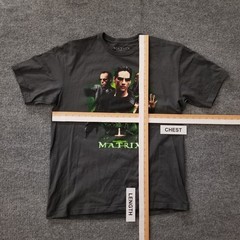 Matrix Men Graphic T-Shirt Large Gray Short Sleeve 100% Cotton Crew Neck Stretch