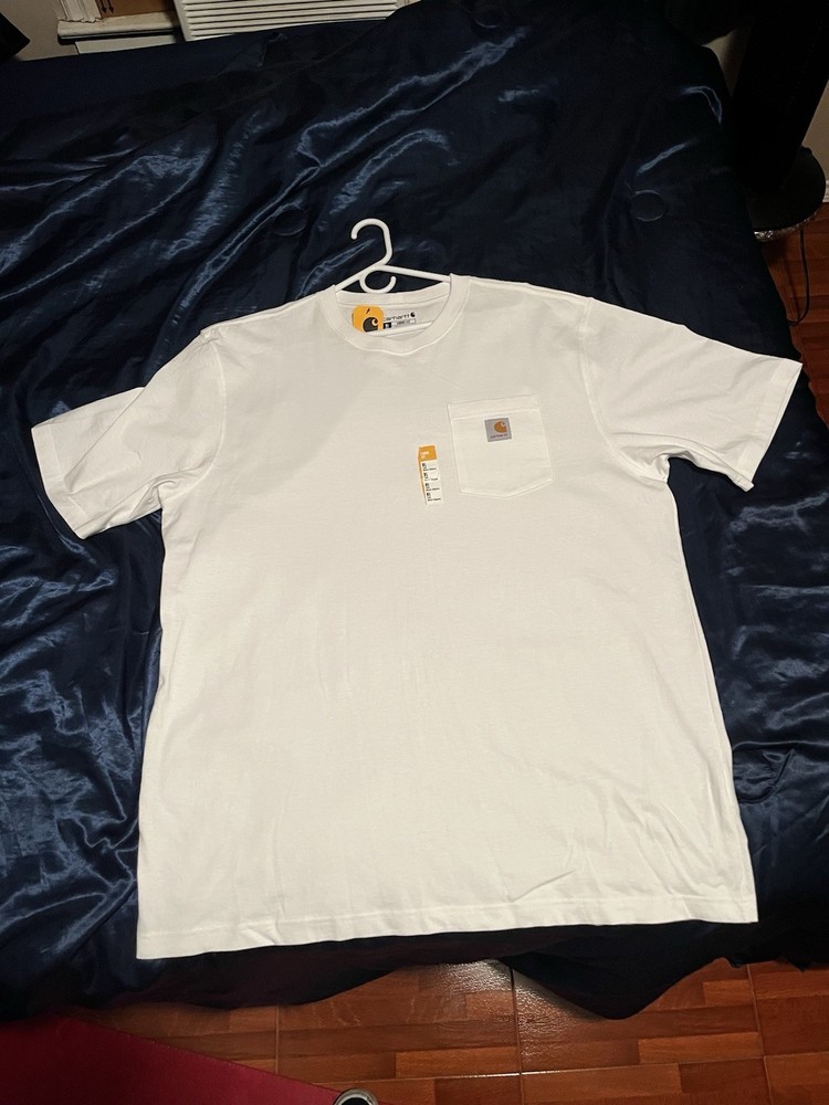 Carhartt K87-M Men’s Heavyweight Pocket T-Shirt White XL Tall Crew Neck
