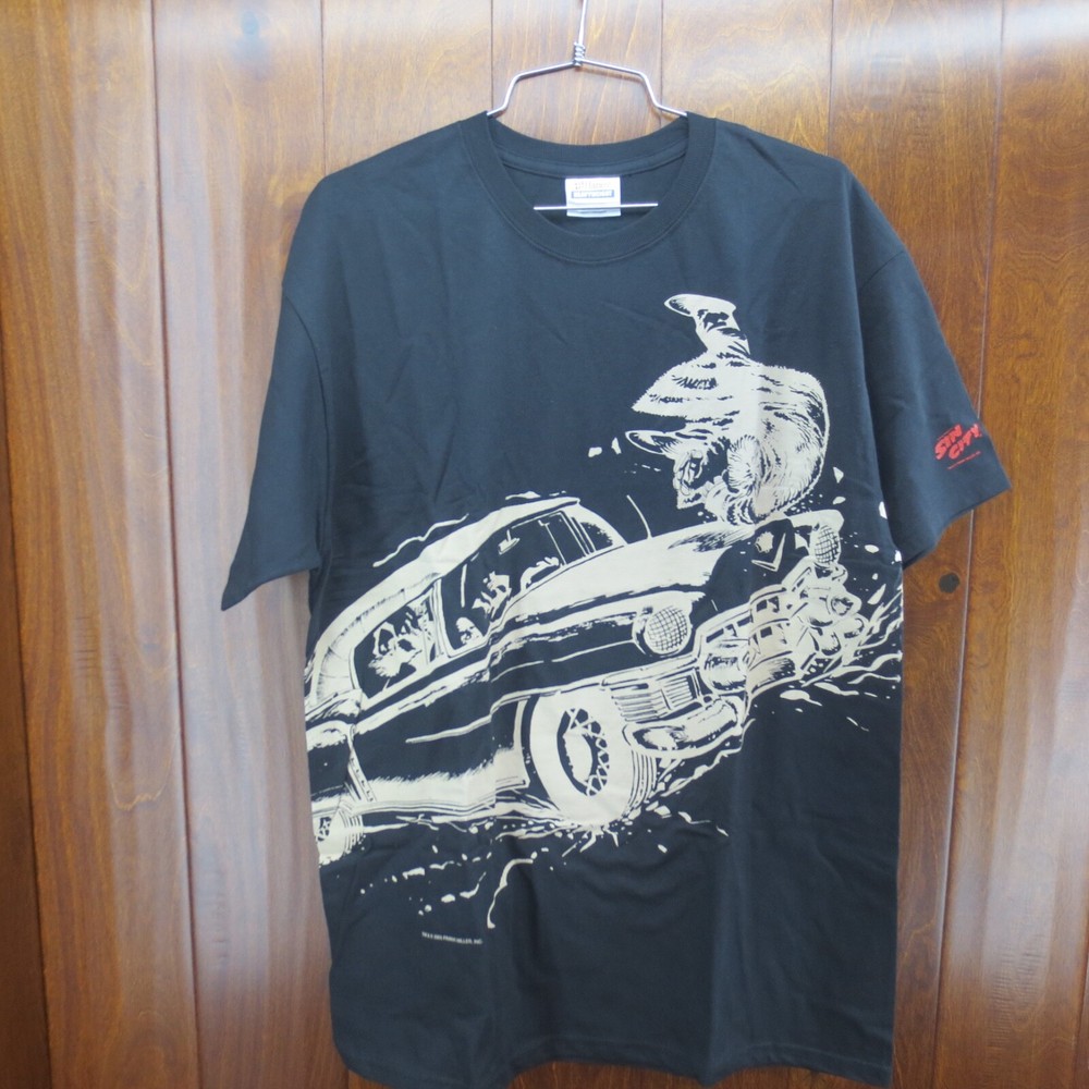 Vintage Sin City Frank Miller Graphitti Designs Shirt Large Car Black Hanes
