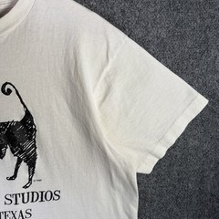 Vintage Mother Dog Studios Shirt Mens Large White 80s Art Abstract Poem Drawing