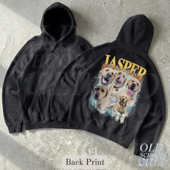 Custom Pet Portrait T-Shirt Vintage Photo Name Dog Cat Graphic Tee Gift
