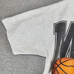 Vintage MVP Dad Sports Shirt Large Gray Short Sleeve Checkered Flag Sports