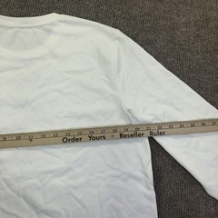Nautica Shirt Mens Medium White Long Sleeve Logo Graphic Tee Tagless Nautical
