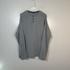 Public Rec Shirt Mens Large Gray Henley Long Sleeve Pima Cotton Tencel Stretch