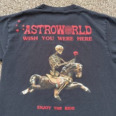 Travis Scott Astroworld Wish You Were Here T-Shirt Black Tour Merch Size Medium