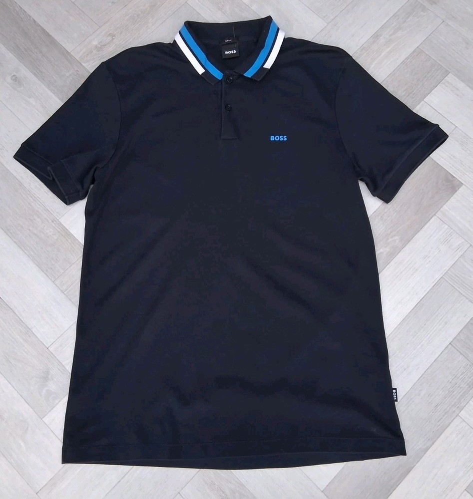 GEN Men’s Hugo boss polo shirt SHORT SLEEVE UK T SHIRT BLUE /LOVELY L SLIM