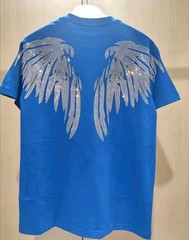 New Men Luxury Diamond Wings Rhinestones Fashion T-Shirt High Quality