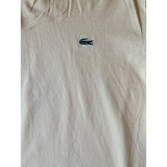 Lacoste Mens V-Neck T-Shirt Yellow 100% Pima Cotton Regular Fit US L FR 5