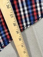 Stacy Adams Men Shirt Short Sleeve Plaid Button Up XL Red White Blue B-8