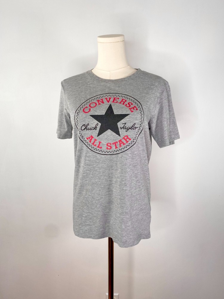 Converse Crew T-Shirt ALL STAR CHUCK TAYLOR Light Gray Size L age 12-13