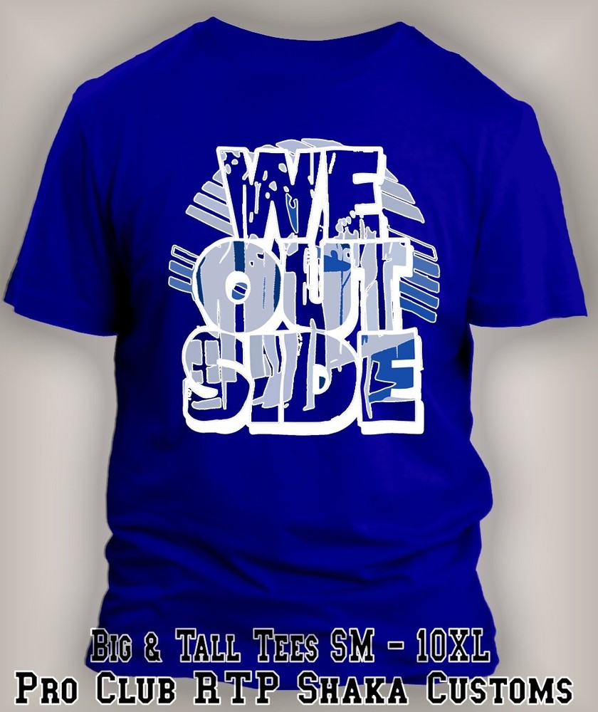 We Ouside Abstract Tee Royal Blue Shirt Streetwear Hip Hop Graphic Big Tall Sm