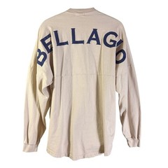 Bellagio Spirit Jersey Mens Large Tan Long Sleeve Puff Print Las Vegas USA Made