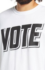 BP VOTE White Black Long Sleeve Graphic Political T-Shirt Cotton SMALL Oversize