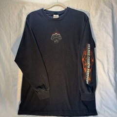 Vintage Orange County Choppers Flames Long sleeve Shirt 2000s Blue Longsleeve