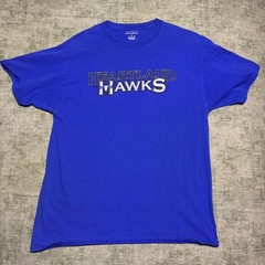 Champion Heartland Hawks Graphic T-Shirt Blue Size Large