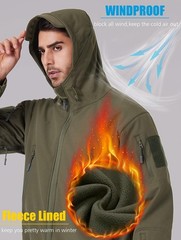 ReFire Gear Men’s Tactical Softshell Fleece Hooded Outdoor Jacket