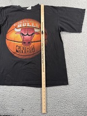 Vintage Chicago Bulls 90s T Shirt Mens XL Black Faded Graphic Short Sleeve Logo