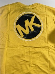 Michael Kors Meringue Yellow Black Logo Shirt – Size L – NEW!