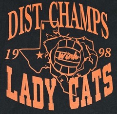 Vintage Wink Texas Lady Cats T-Shirt Volleyball District Champs Lee 90s USA XL