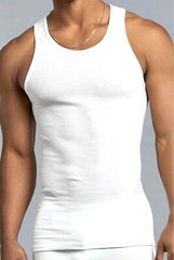 6 Packs Men’s 100% Cotton Tank Top A-Shirt Wife Beater Undershirt Ribbed WHITE