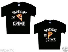 Partners in Crime Pizza Tee Couple Package Set of 2 T’shirts