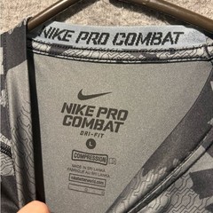 Nike Pro Combat Compression Shirt Tee Mens L camo black gray fitted Dri Fit