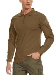 Mens Shirts Atheletic Training Outdoor 1/4 Zipper Long Sleeve Shirt with Pockets