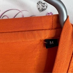 Tommy Hilfiger long sleeve embroidered front Vibrant Orange Graphic Tee