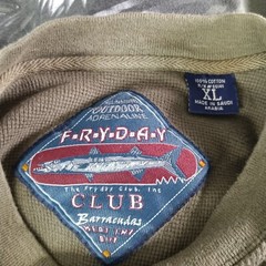 FRYDAY Club Shirt Mens XL Olive Drab Green Thermal Tab Accents Long Sleeve