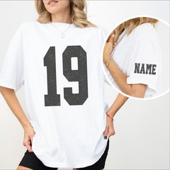 Comfort Colors Custom Name and Number Shirt, Custom Football Number T-Shirt