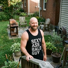 Mens as Bald Guy Fitness Tank Funny Father’s Day Dad Husband Grandpa Gift