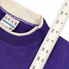 Vtg Purple Cotton T Shirt Lined Sleeves Neck Crew Mens Sz XL Made USA