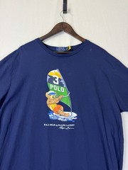 Polo Ralph Lauren Shirt Men XL Blue Polo Bear Windsurfing Nautical Crew Surf