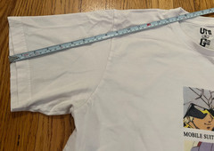 Uniqlo Gundam 40th Anniversary Gundam Mobile Suit Shirt White Sz XL Worn Stains