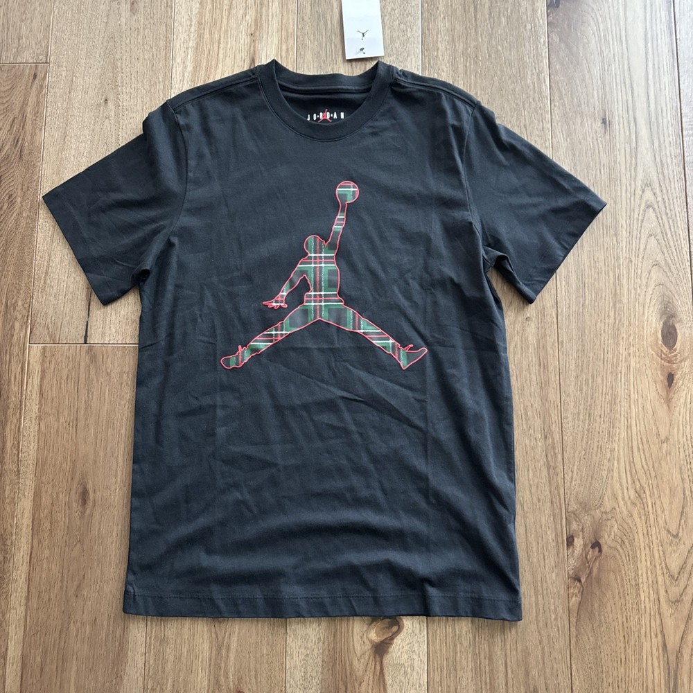 NWT Nike Jordan Mens Med Flight Essentials Plaid Jumpman 100% Cotton FZ1977-010