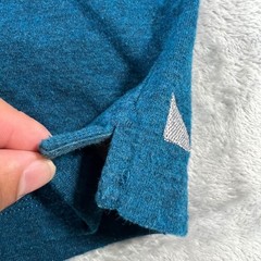 UNTUCKit Grassi Henley Shirt Mens Small Teal Blue Long Sleeve Cotton Blend