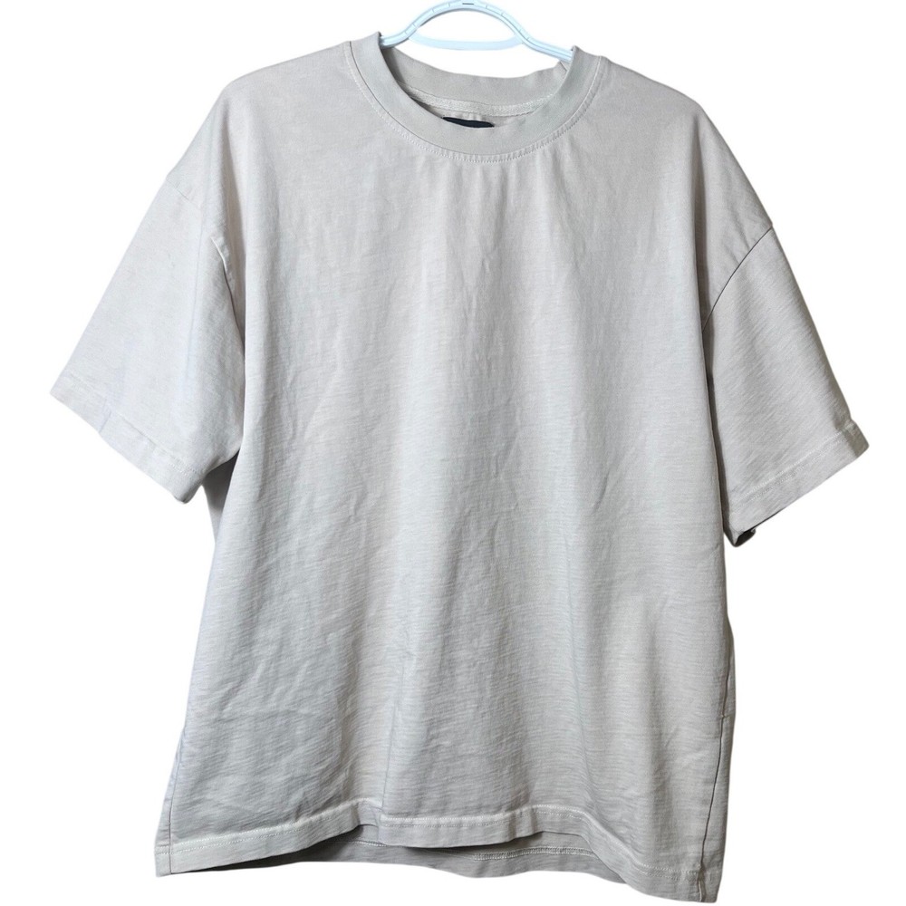 Hours Heavyweight Combed Cotton T-Shirt Sand Beige Boxy Minimalist Mens Large L