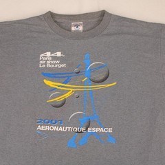 2001 PARIS AIR SHOW Vtg y2k Delta Pro Eiffel Tower Graphic T-SHIRT Men’s L