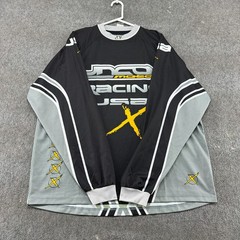 VINTAGE JNCO Racing Jersey Mens XL Black Grey Long Sleeve Moto Motocross USA 90s