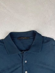 LOUIS VUITTON Men’s Damier Short Sleeve Polo Shirt Navy 100% Cotton Size L