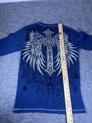Rare Y2k No Boundaries Longsleeve Skull Cross Wings Thermal S