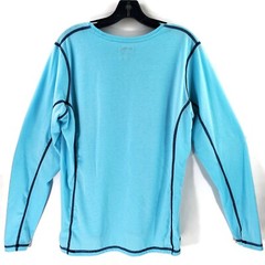Orvis Shirt Men Large Long Sleeve Pullover Blue Lite Weight