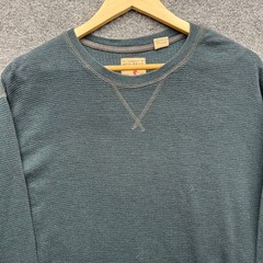 RedHead Thermal Shirt Mens L Dark Green Long Sleeve Waffle Knit Fleece Thermal