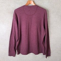 Member’s Mark Shirt Mens XL Burgundy Henley Thermal Cotton Blend Long Sleeve