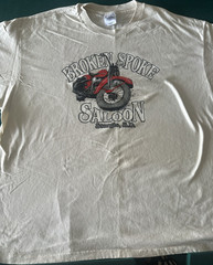 Hanes -T XXXL White Broken Spoke Saloon Sturgis Motorcycle single stitch vintage