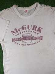 Vintage 50s Mcgurk Hot Rod Speed Racing Water Print Medium Distressed Shirt USA